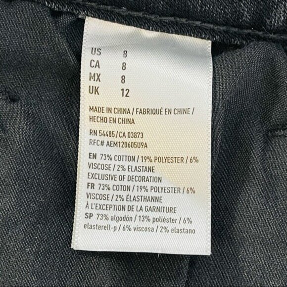 AE American Eagle Hi Rise Shortie Shorts Womens 8 Black‎ Lace Cut Off Denim - Picture 5 of 10